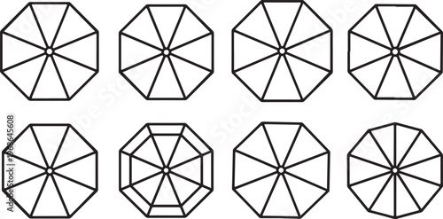 Photos Symmetrical geometric patterns with intersecting lines and shapes Vector