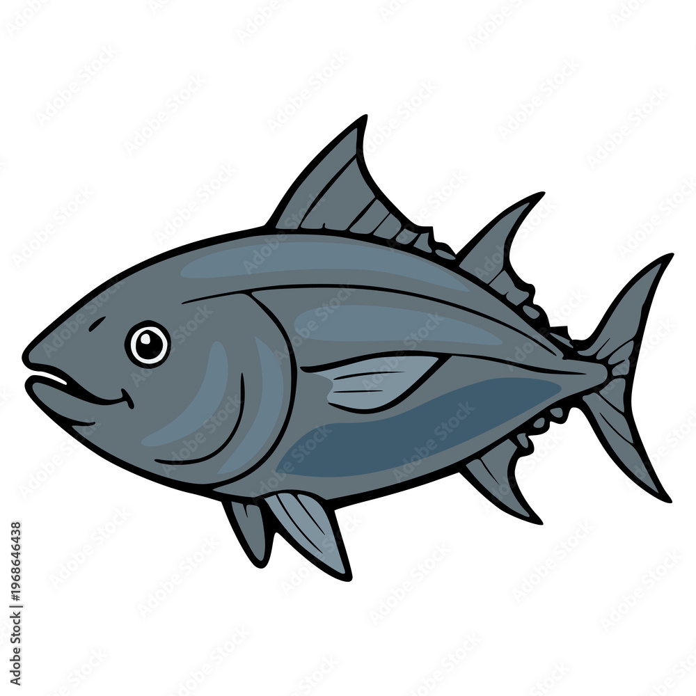 Fototapeta premium Whimsical Tuna Fish Vector Illustration