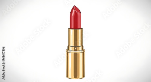 Elegant lipstick in a golden case, perfect for beauty.