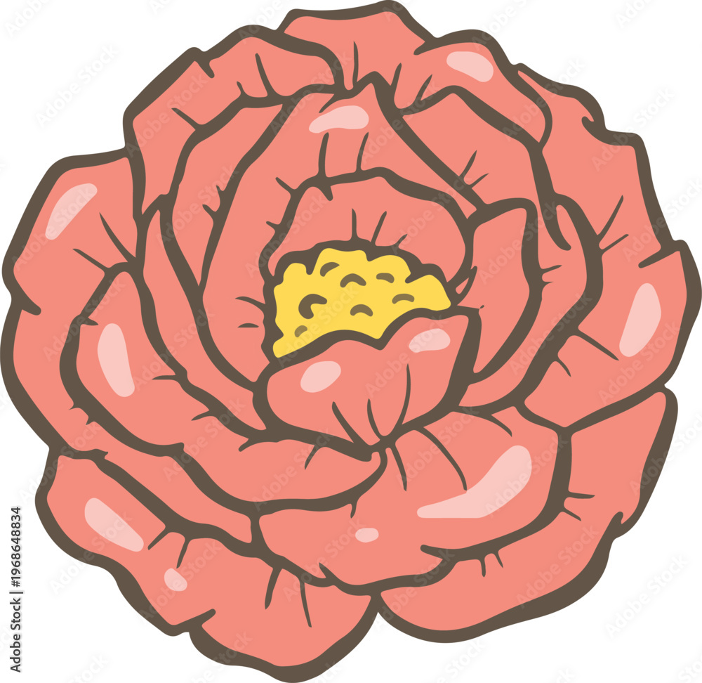 Obraz premium Simple floral flower heads pretty wildflower outline clipart vector illustration