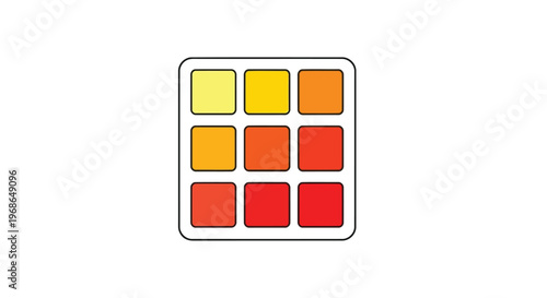 Warm Color Palette Icon – Gradient Yellow Orange Red UI Color Picker Grid
