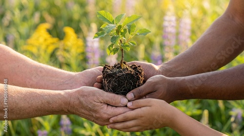 handshands holding seedling