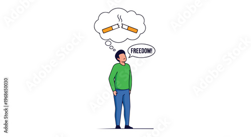 Man Celebrating Freedom from Smoking Habit