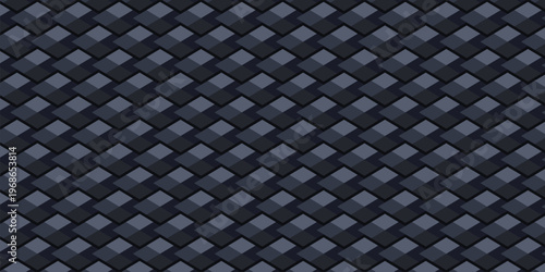 Black 3D Tech Background - Dark Titanium Geometric Pattern - Abstract Corporate Metal Vector Texture