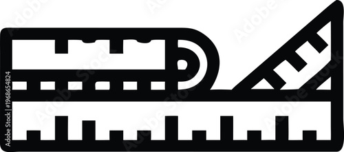 Essential Flexible Measuring Tape Icon Representing Precision in Tailoring, Construction, and Crafting Projects