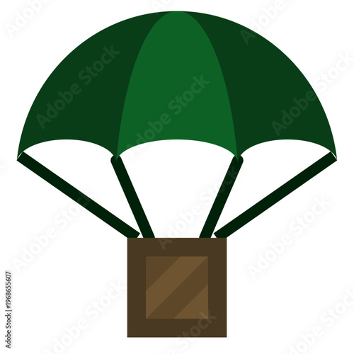 Military air drop flat design icon vector illustration