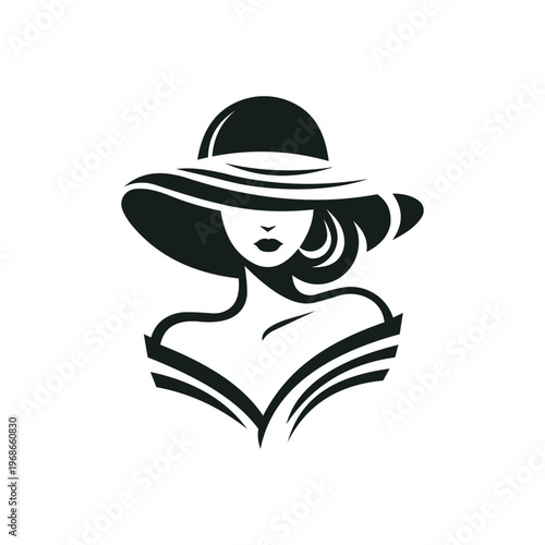 woman with hat vector design