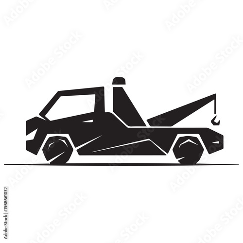 Stylized Tow Truck Silhouette, Vehicle Recovery Icon