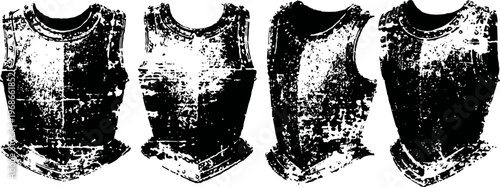 four black mannequin busts for clothing display showcasing different angles and styles