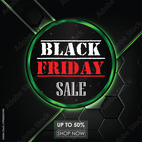 Black friday sale advertisement up to 50 off limited time offer