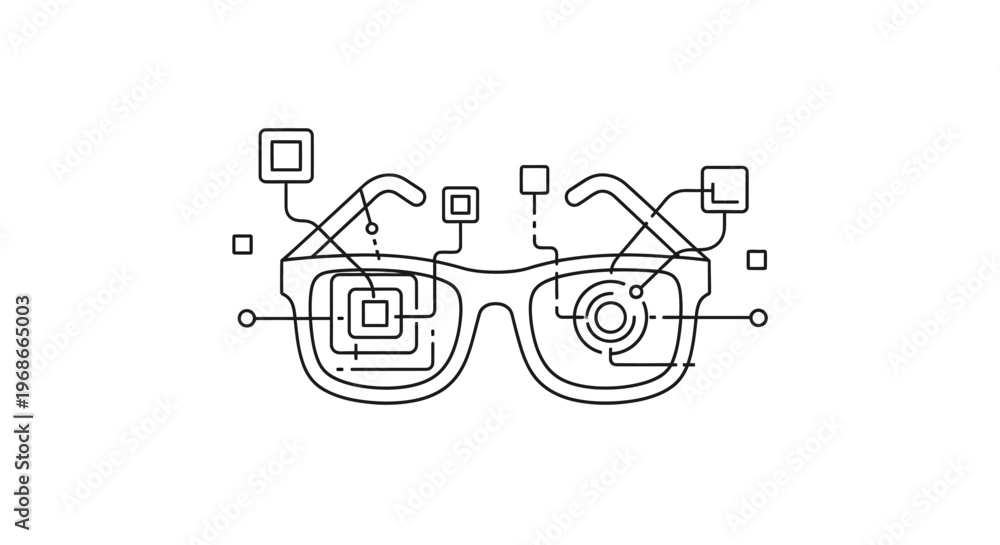 Fototapeta premium Augmented reality smart glasses technology concept.