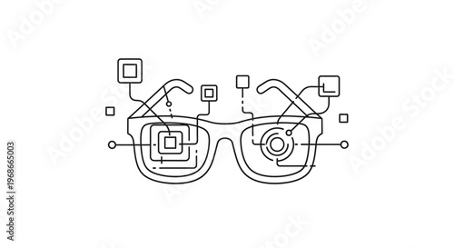 Augmented reality smart glasses technology concept.