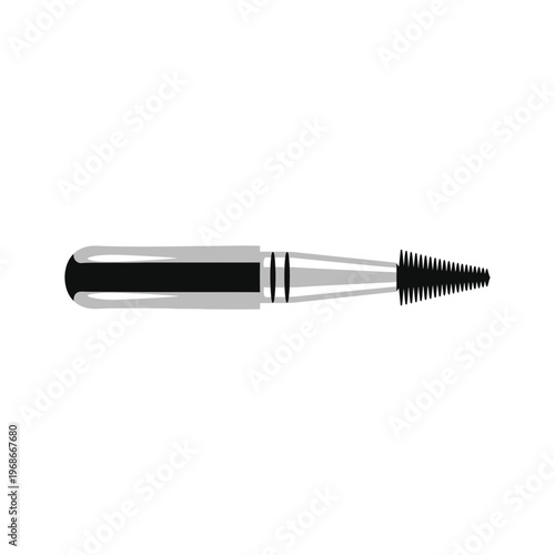 Mascara wand brush for eyelashes vector illustration of cosmetic applicator tool
