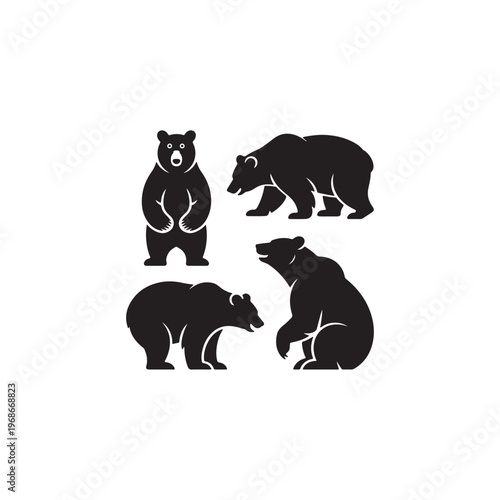 Wild Bear Animal Icons Collection