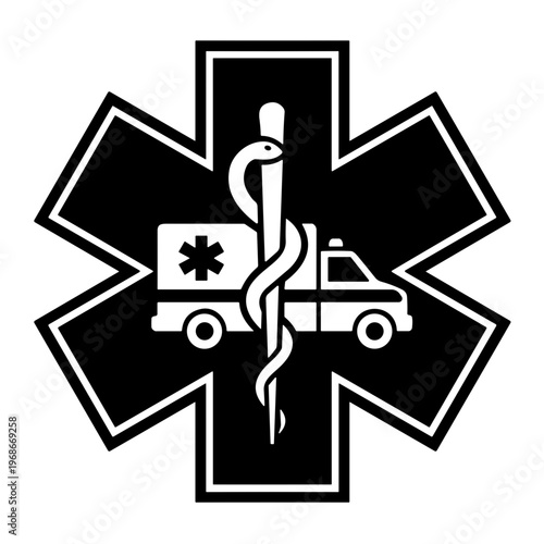 vector illustration of a set of icons Star of Life