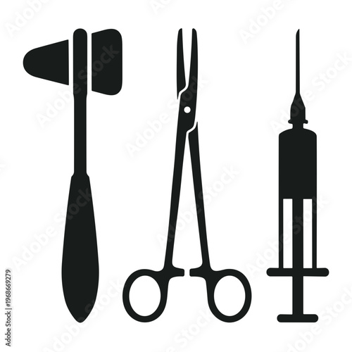 set of silhouette of tools illustration vector 