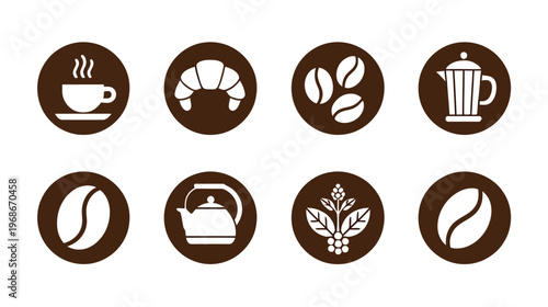 Coffee Logo Hot Drink Coffee Cup Symbol Isolated on White Vector