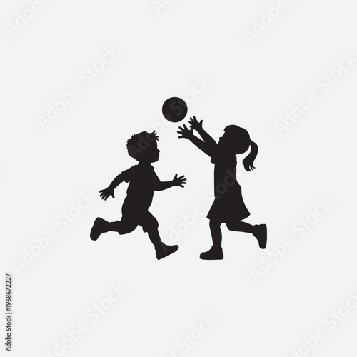 Children Playing in Silhouette