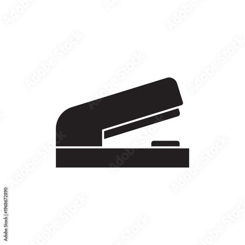 Solid glyph icon of a standard office stapler stationery tool