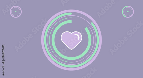 Love Meter Progress Bar with Heart Icon, Romantic Health Concept, Digital UI