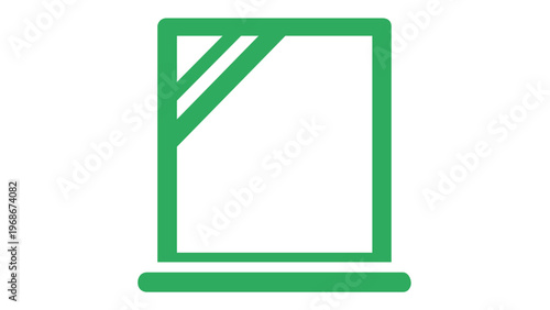Minimalist green vector icon illustration of the laundry care symbol for drying in the shade, featuring a square with diagonal lines, ideal for garment care instructions and textile labels.