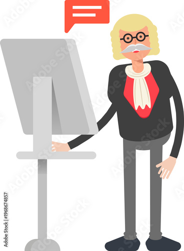 Fotografie Judge Character Working on Computer