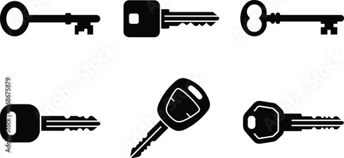 Collection of different keys designed for various purposes