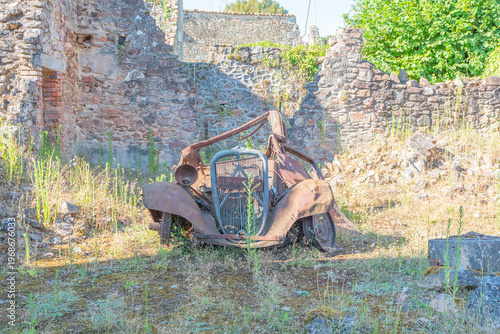 Village en ruine de Oradour-sur-Glane dans le Limousin en France.