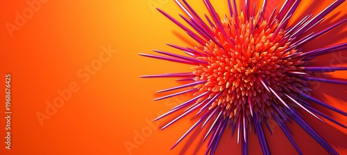 Bright Abstract Texture with Spiky Shapes on Vibrant Orange Background