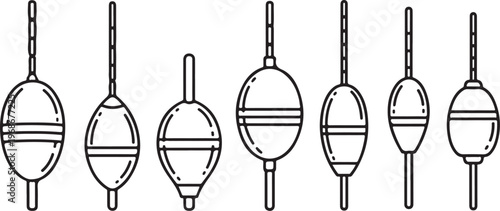 A collection of minimalist black pen sketches of water faucets and valves Vector