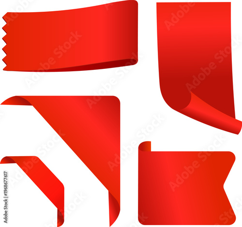 Red ribbon for decorative design rear ornament to beautify the promotional title