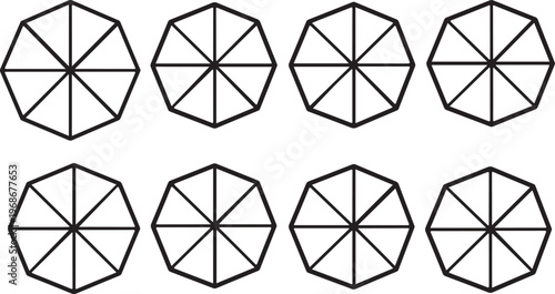 Geometric patterns of overlapping diamond shapes with star-like designs Vector