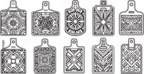 Ancient egyptian stone vessels with intricate carved hieroglyphs and decorations Vector