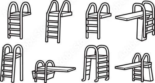 Various styles of wooden chairs with different backrest designs Vector