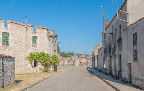 Village en ruine de Oradour-sur-Glane dans le Limousin en France.