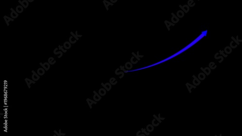 Arrows animation on transparent background Rising arrow transparent channel, business growth arrow and graph chart 4k video...