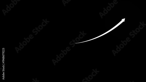 Business whaite arrow and graph chart, Business line arrow, improvement, business strategy, arrow rising up 4k video... Abstract arrow growth chart of economy icon red color animated down to up arrow
