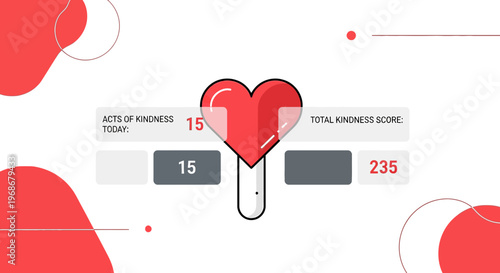Kindness Score Tracker: Heart Icon with Acts of Kindness Counter