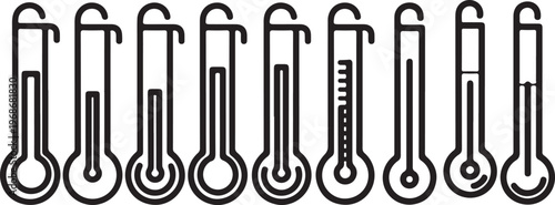 Elegant line art illustration of a row of classical chairs Vector