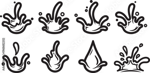 Line art of hands in various gestures and positions Vector