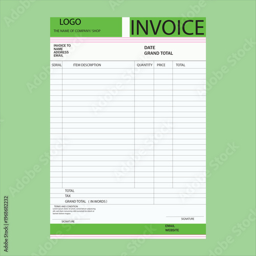 a modern attractive editable invoice design template