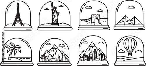 Evolution of human creativity through architectural and artistic milestones Vector