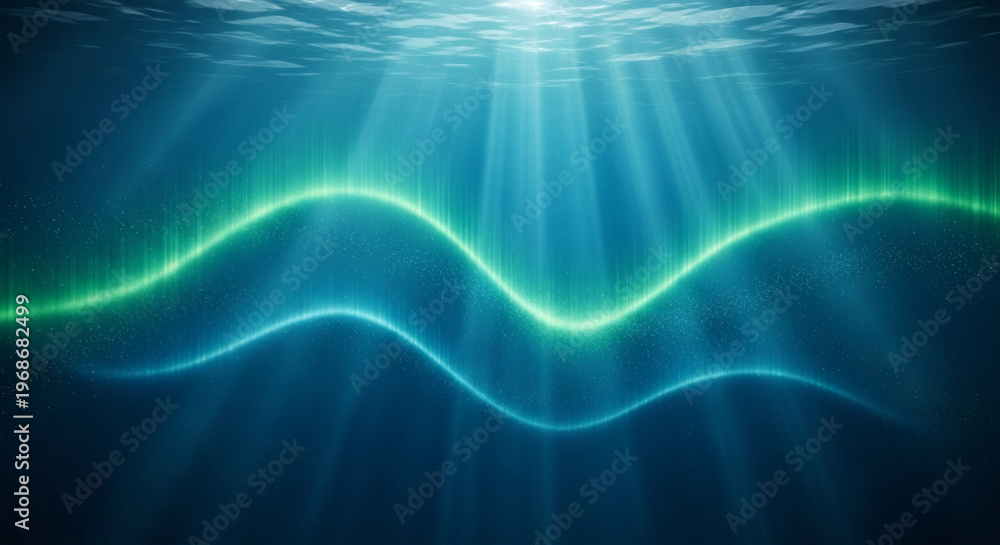 Naklejka premium Underwater Aurora Ocean 