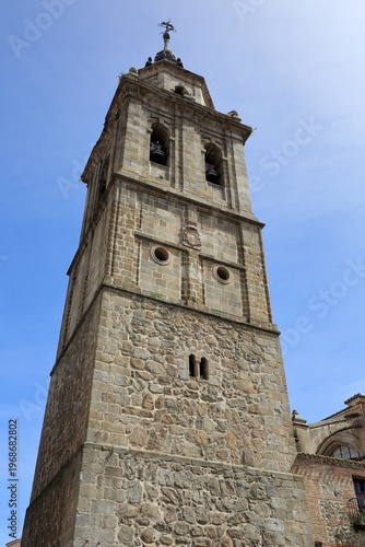 Torre de Santa María la Mayor against blue sky in Talavera de la Reina, Spain