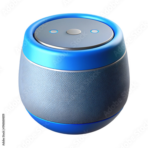 Wallpaper Mural Stylish Blue Smart Speaker with Gray Accents on Black Background Torontodigital.ca