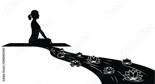 Silhouettes of a girl woman and man standing together
