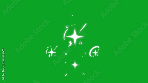 Twinkle lights star glitter sparkle, white cartoon, flat, vector, doodles style stars blinking. Star twinkling, sparkle star animation. Blinking explosion, magical vector stars and starry night sky