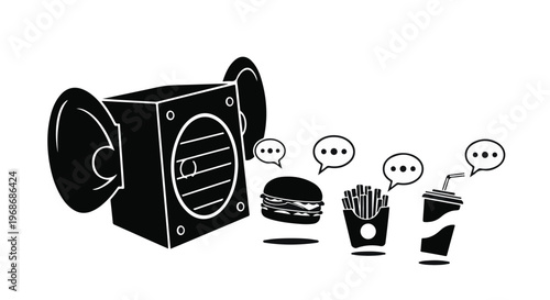 Abstract music background with speaker and loudspeaker vector illustration