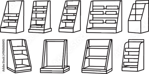 Isometric view of various types of chairs with different backrest designs Vector