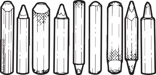 A collection of stylish silver necklaces with various pendant designs and chains Vector